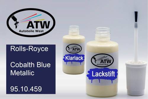 Rolls-Royce, Cobalth Blue Metallic, 95.10.459: 20ml Lackstift + 20ml Klarlack - Set, von ATW Autoteile West.